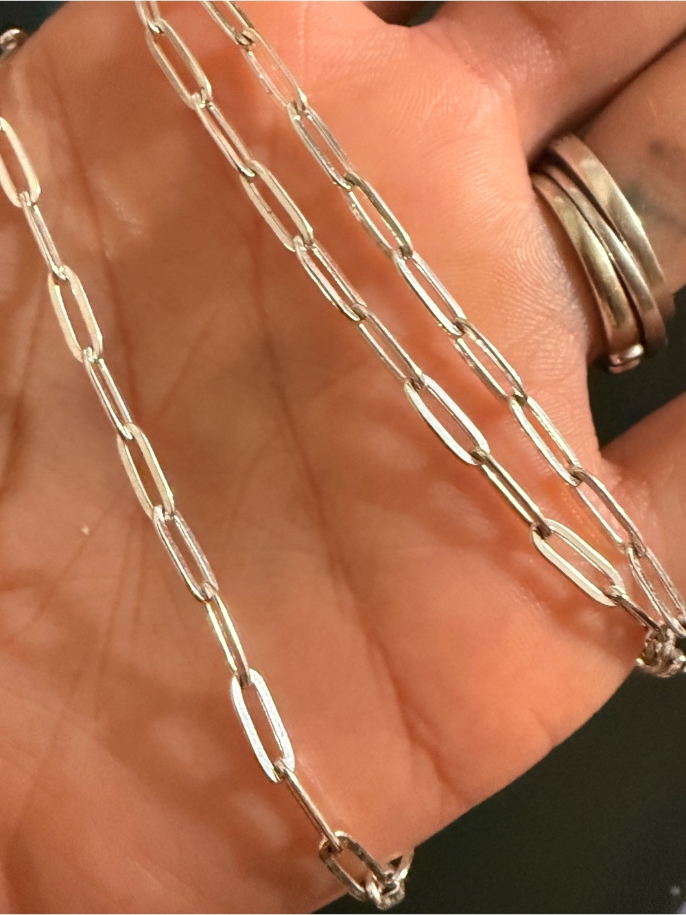Paperclip,925 Sterling silver 24 inch 2mm necklace